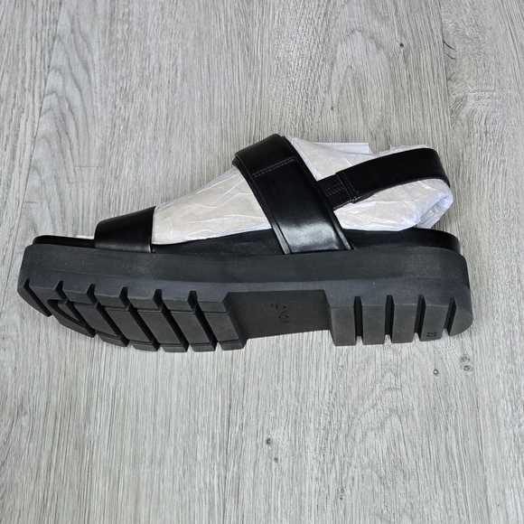 Vionic Torrance Platform Lug Sandal Women's 7.5 Black Leather Comfort New NIB - Picture 10 of 15